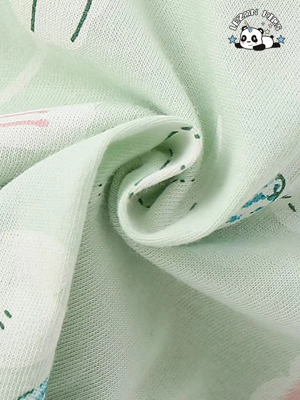 LEZONKIDS - Conjuntos de Roupas Femininas Verdes Lindos e Casuais com Estampa de Moda Nova para Meninas de 2 a 14 Anos